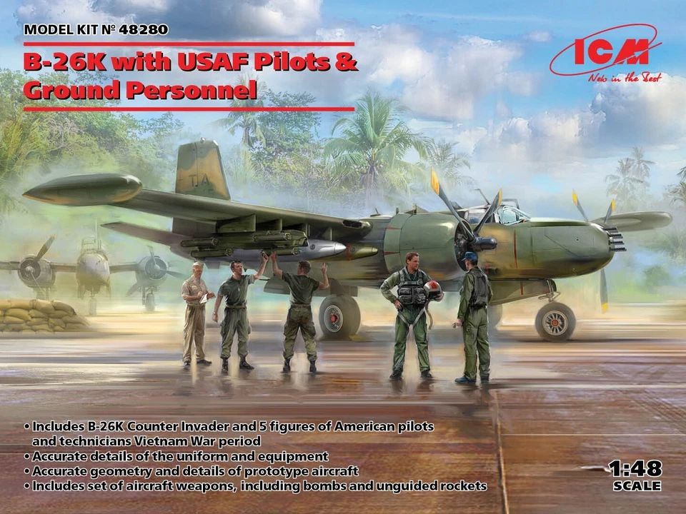 ICM 48280 - B-26K con pilotos de la USAF - Kit modelo escala 1:48 Foto 2 de 4