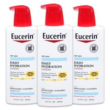 Eucerin Daily Hydration Lotion 16.9 Fl Oz Pack of 3 Fragrance Free Moisturizer