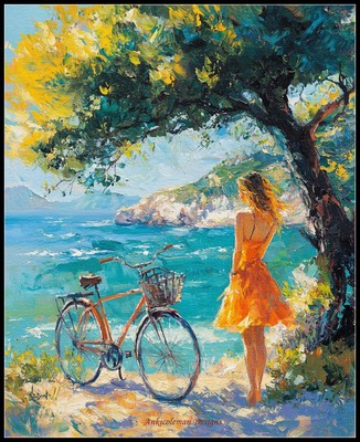 Daydreams by the Sea - Chart Counted Cross Stitch Patterns Needlework DMC Color