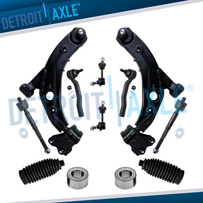 12pc Front Lower Control Arm Tierods Wheel Bearing Kit for 2007-2012 Mazda CX-7
