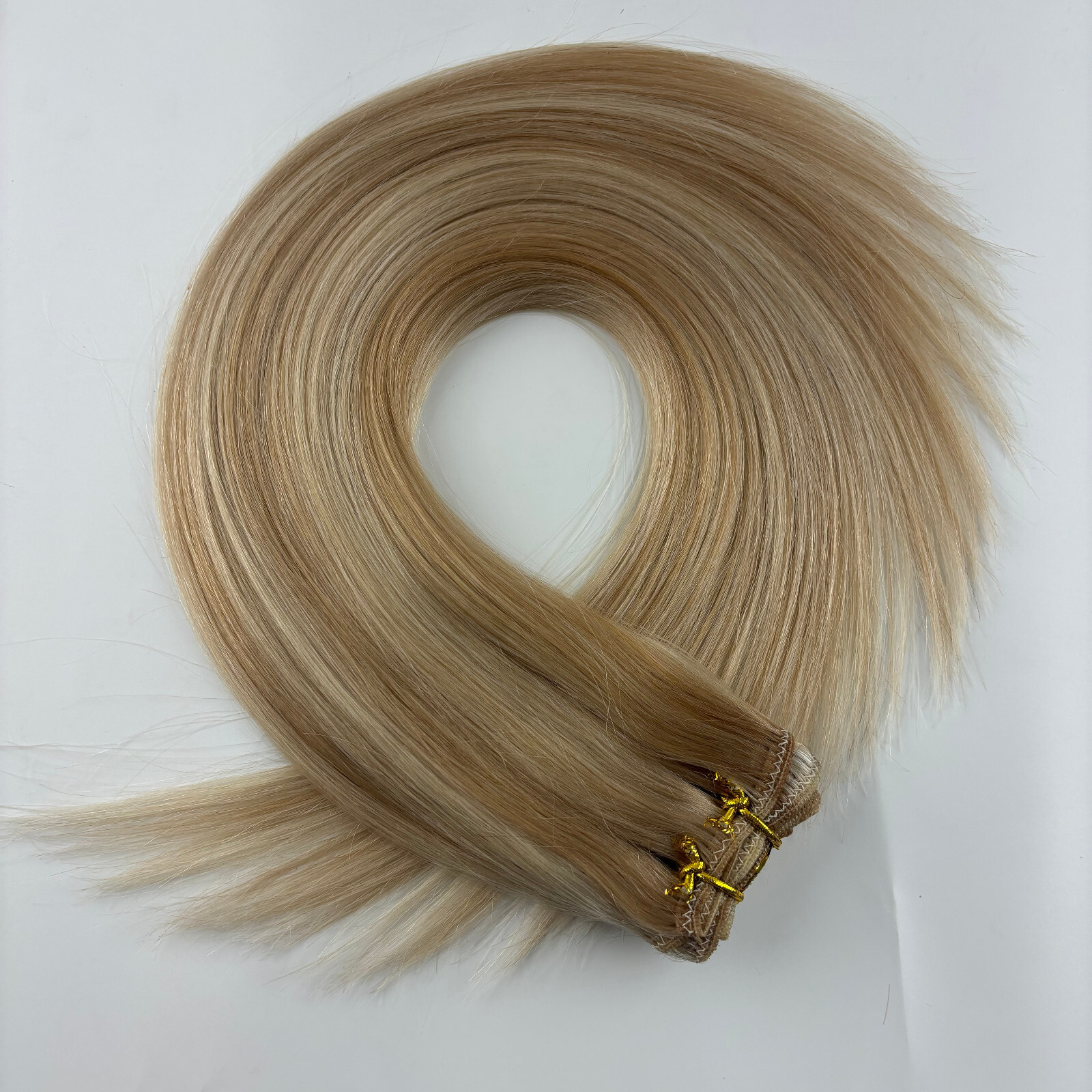 12"-28" Weft Human Hair Extensions Real Russian Hair Thick Bundle Full Head 100g