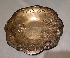 7 in. STERLING SILVER CANDY DISH  ROSE PATTERN SEE PICTURES FOR DETAILS / C1055