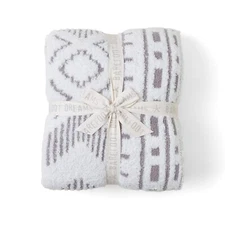 Barefoot Dreams CozyChic Artisan Throw 54"X72" | Color: Cream-Beach Rock