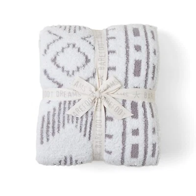 Barefoot Dreams CozyChic Artisan Throw 54"X72" | Color: Cream-Beach Rock