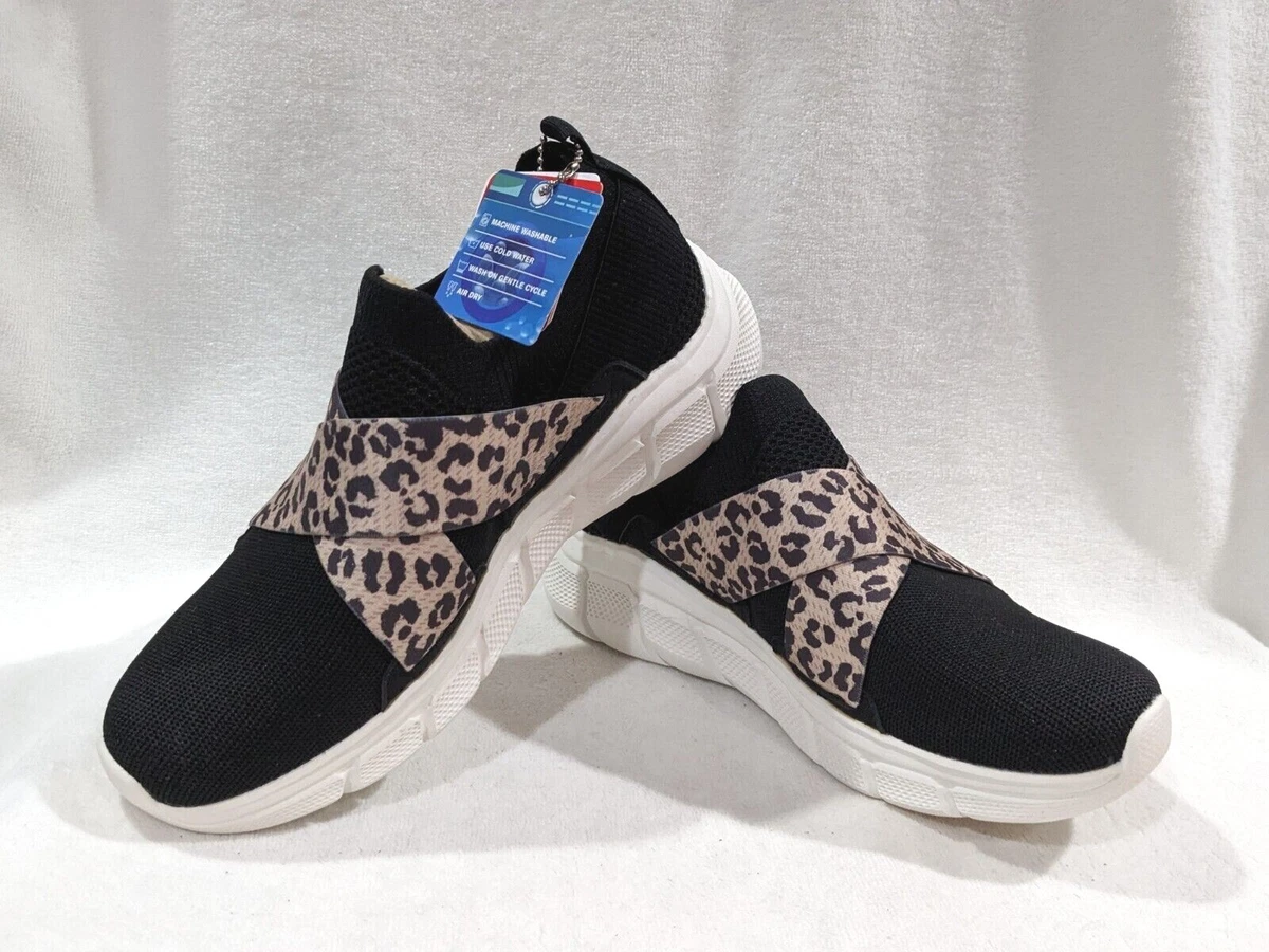 SKECHERS BOBS Women&#039;s Flex Kitty Kickstart Black Leopard On Sz eBay