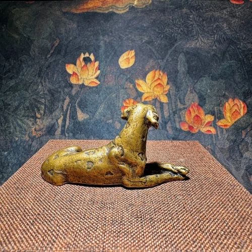 Antigua estatua antigua china de cobre zodiaco perro arte - Imagen 2 de 5