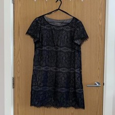Planet Black Lace Dress Short Sleeves Size 10 UK New Without Tags