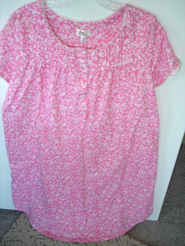 Aria Collection Womans Pink Floral Nightgown Size 