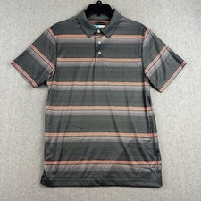 PGA Tour Shirt Men S Gray Pro Series Golf Polo Performance Stretch Striped