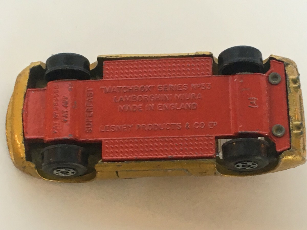 Lesney Matchbox Series 33 Lamborghini Miura Red Bottom Superfast A