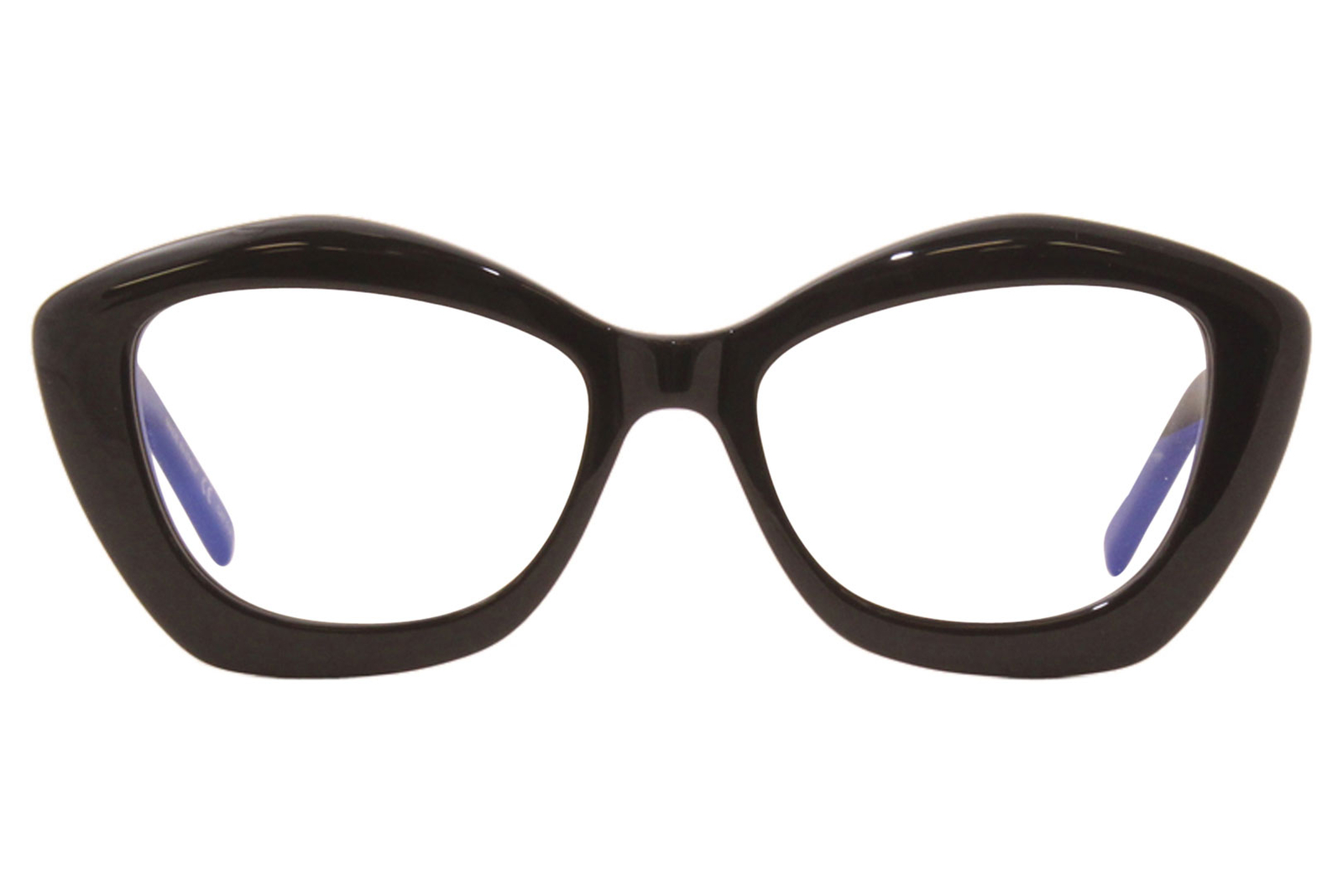 Saint Laurent SL68 006 Occhiali da sole donna nero blu lenti chiare occhio di gatto 54 mm