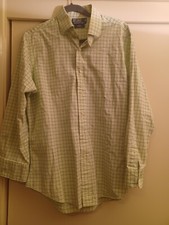 Ralph Lauren Mens Polo Regent Button Front Long Sleeve Plaid Logo Shirt 16 1/2