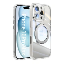 Magnetic Case For iPhone 16 Pro Max 15 14 13 12 with 360° Rotatable Ring Stand