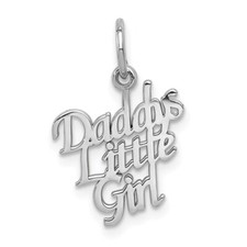 14k White Gold DADDY'S LITTLE GIRL Charm Pendant Perfect Gift for Her