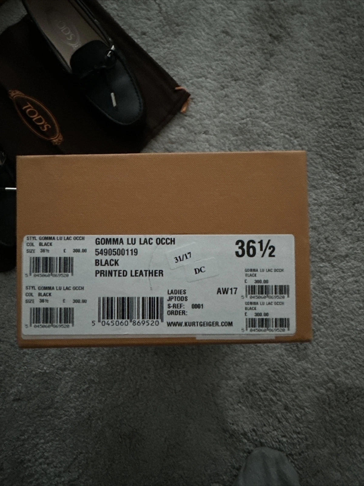 TOD’S Tods da donna in pelle stampata nera taglia 36 5