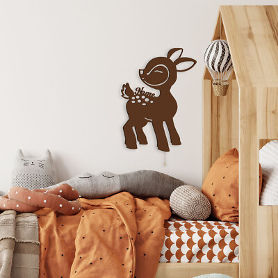 Nachtlicht 'Reh Kitz' personalisiert mit einem Namen | Geschenkidee Kinderzimmer