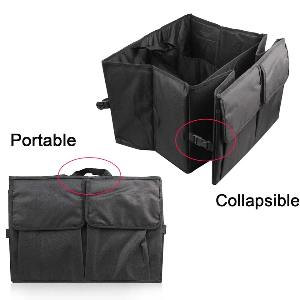 Bolsa organizadora de carga de almacenamiento portátil plegable negra para automóvil apta para Chevrolet Foto 3 de 4