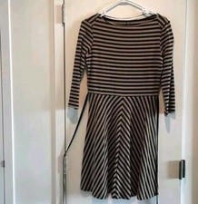 Uniqlo Striped Fit N Flare Dress - Size Medium