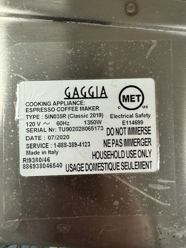 Gaggia Classic - Perilla de grifo de vapor - Repuesto OEM - Modelo SIN035R - 2019 - Imagen 5 de 5