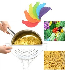 Plastic Pot Strainer Pasta Veg Drainer Sink Multi Function Filter Sieve Colander