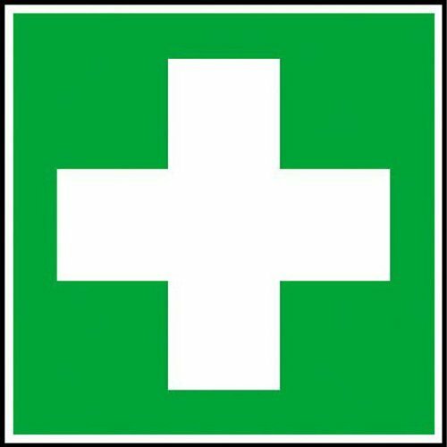 Erste Hilfe Rettungsschild Aufkleber – 15x15 Cm, Selbstklebend & Wetterfest