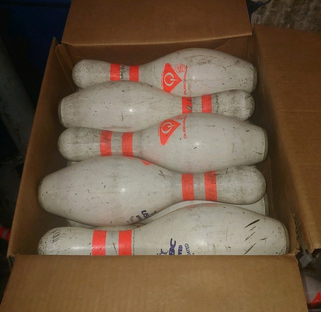 10 Set Used Bowling Pin Qubica/AMF USBC Plastic Coated Hobby Target