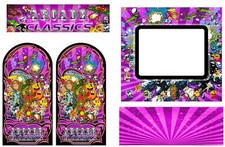 Set Arcade Classics Cabinet Graphics Bezel Marquee CPO Side Art Stickers