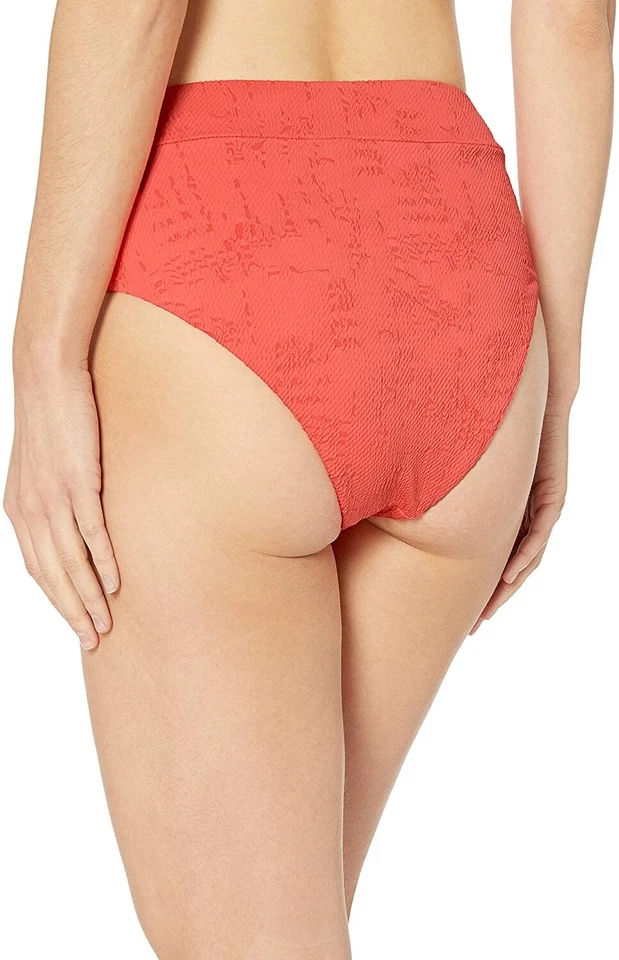 Traje de baño hipster de cintura alta para mujer Lucky Brand 236535 coral talla pequeña Foto 2 de 2