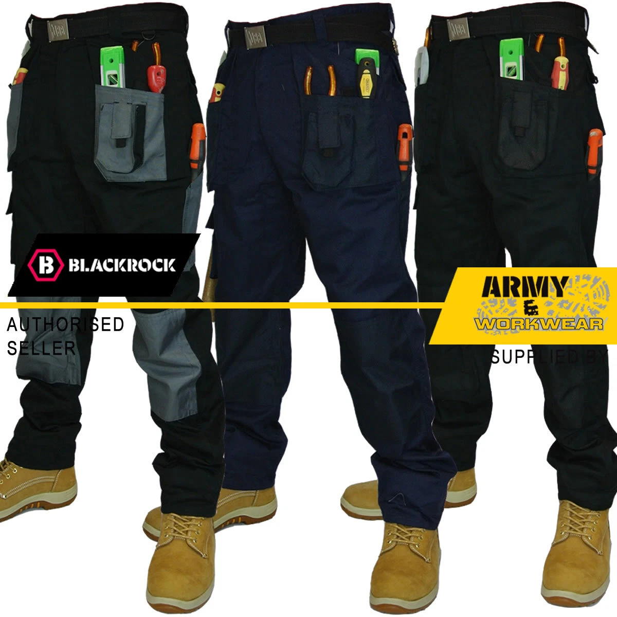 Blackrock Baratec Work Trousers Multi Pocket Trade Pro Pants Triple Stitched
Opens in a new window o