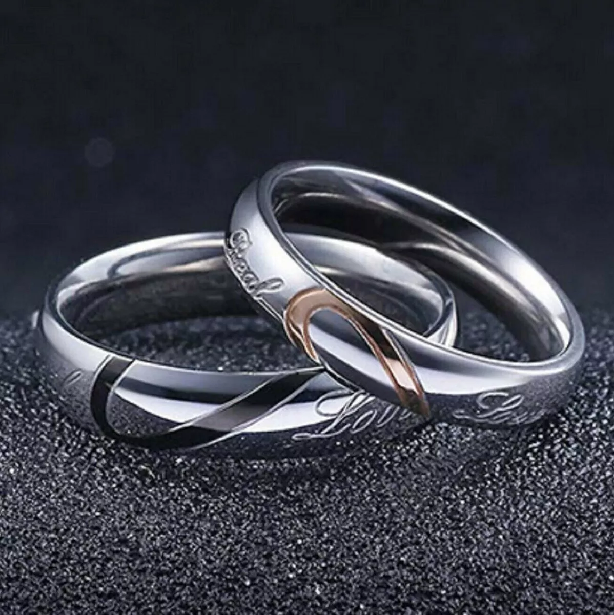 High Quality Never Fade Love Wedding Rings Set For Men Women Silver White  Gold Titanium 316l Stainless Steel Jewelry Couple Ring - AliExpress