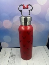 Disney Parks Minnie Mouse Stainless Steel Water Bottle With Clip New