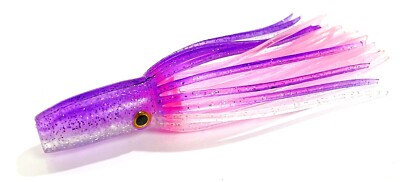 Unrigged Fishing Trolling Lure Jr Soft Range 4.5'' Purple/Pink/White Pack of 5