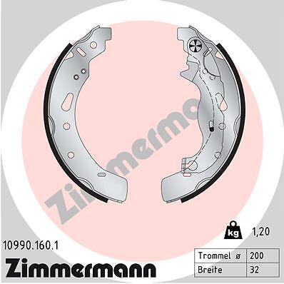 Rear ZIMMERMANN 10990.160.1 Brake Shoe Set for MAZDA | eBay UK