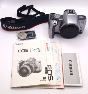 Excellent+++】 Canon EOS Kiss 5 EOS 35mm AF SLR Film Camera Silver  