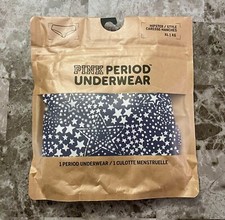 VICTORIA'S SECRET PINK XL NAVY BLUE WHITE STAR PERIOD UNDERWEAR HIPSTER PANTIES