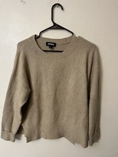 Express Womens Pullover Sweater Long Sleeve Crew Neck Knit Size XS Brown Beige