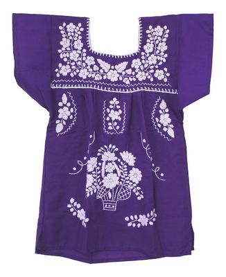 Mexican Embroidered Dress Hippie Tunic Smock Sz 1-10 Youth Child Kids Girls  | eBay