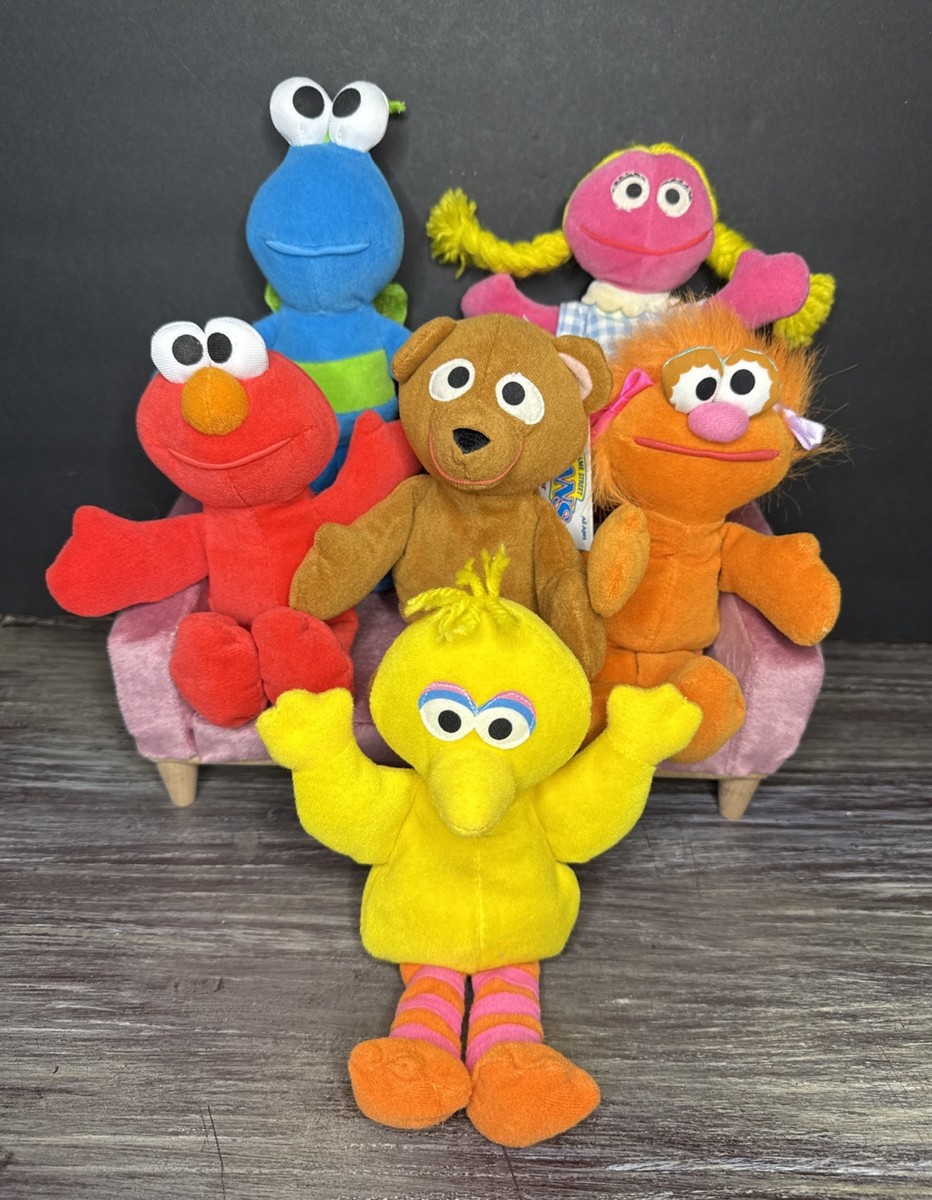 Vintage 1997 TYCO Jim Henson's Sesame Street Beanie Plush Toy Lot