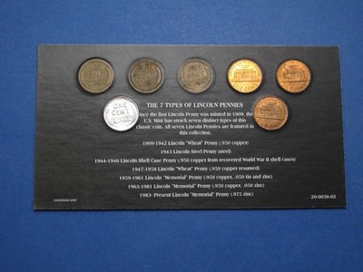 7 types of Lincoln Pennies 1909-1983 with unique Narrative | eBay