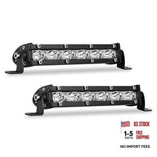 7 Inch Single Row Led Light Bar Pods - Ultra-Slim 60W 10000 Lumens Waterproof