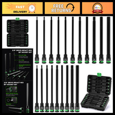 20pcs Long Impact Hex Bit Socket Set 38 Drive Sae Metric Allen Wrench Sock 20pcs Long Impact Hex Bit Socket Set 38 Drive Sae Metric Allen Wrench Sock