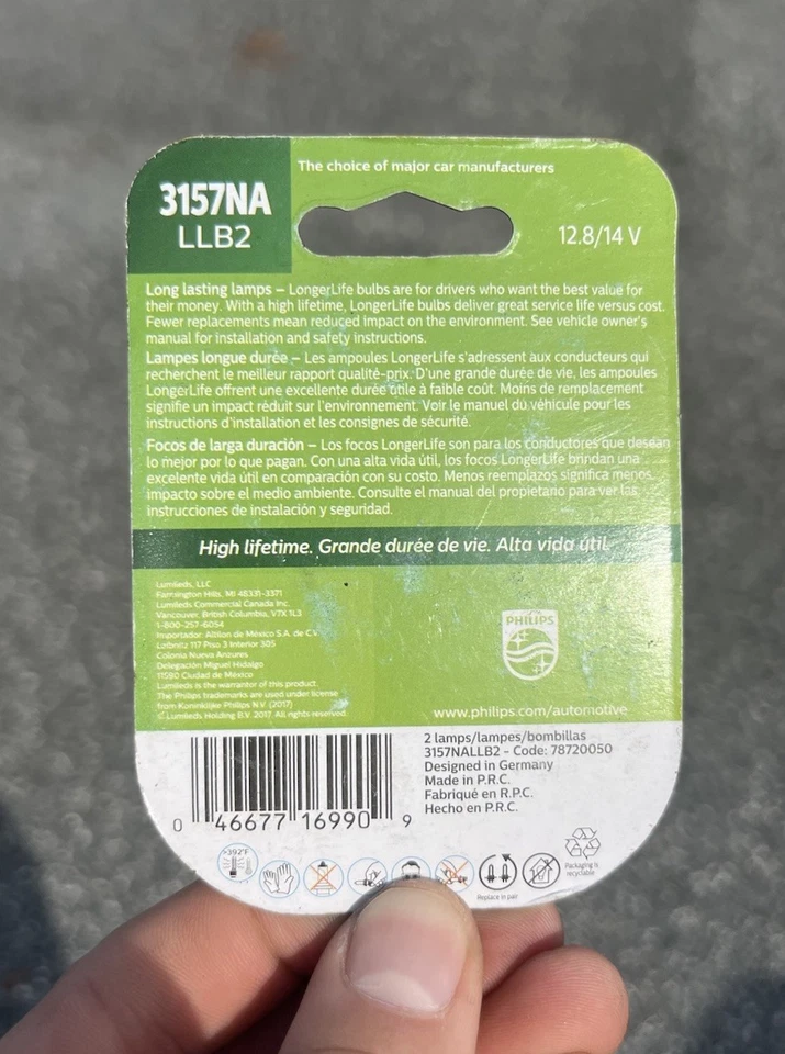 Philips LongerLife 3157NA 27/7W Dos Bombillas Señal de Giro Frontal Aparcamiento Reemplazo Lámpara Foto 2 de 2