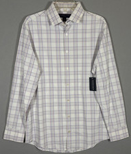 NWT Mizzen Main Leeward Shirt Mens M Trim Fit White Check Plaid Performance