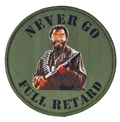 TROPIC THUNDER MOVIE KIRK LAZARUS NEVER GO FOREST TACTICAL HOOK FUNNY PATCH
