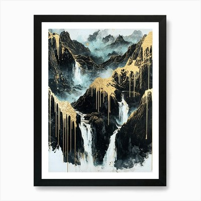 Südalpen Golden Peaks - Textur gerahmtes Wandbild Poster Leinwanddruck Bild