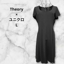 Theory UNIQLO Crepe Jersey Flare Dress L Blue New