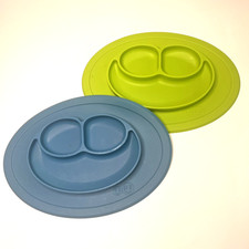 Set Of 2 EZPZ Silicone Feeding Mats Happy Mats 1 Green 1 Blue BPA Free