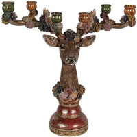 Clayre & Eef 6PR6051 KerzenstäNder Hirsch Braun-Rot 51X21X50 Cm