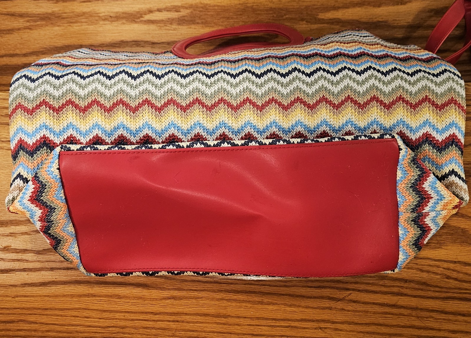 Beach Bag Chevron Pattern 2 Handle Removable Cros… - image 7