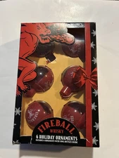 Fireball Whiskey Fillable Holiday Ornaments X6 pc Gift Set -No Liquor Included 
